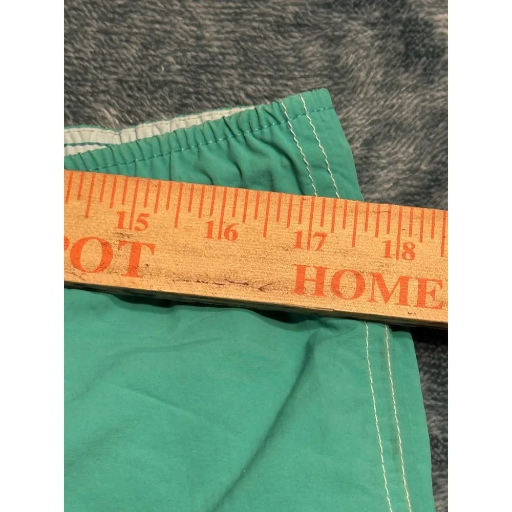Nautica Mens Swim Trunks Green Grey Colorblock Board Shorts L T18020